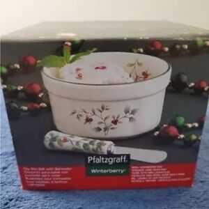 Pfaltzgraff Winterberry Dip Mix Set w/ Spreader Christmas Holiday 2013 Holly NEW